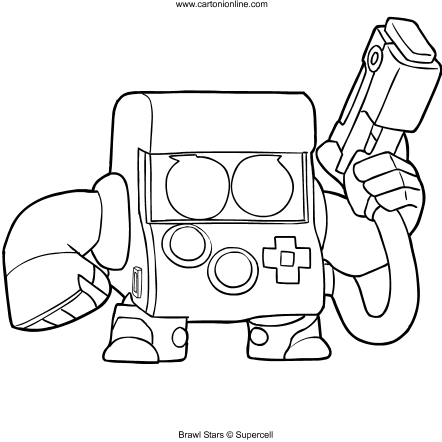 8-Bit  Brawl Stars coloring page to print and coloring