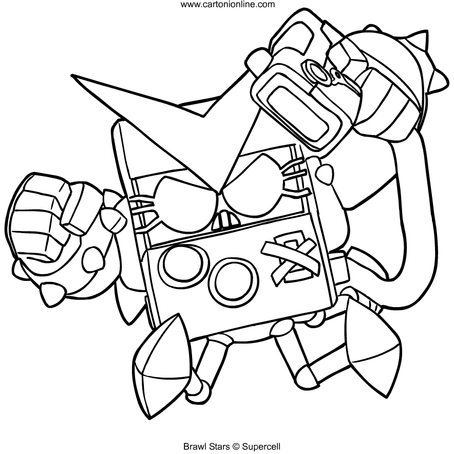 virus 8bit from brawl stars coloring page