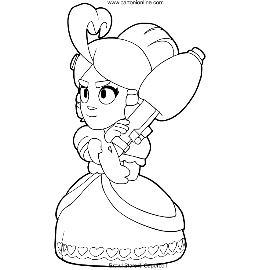 Cupid Piper from Brawl Stars coloring page to print and coloring