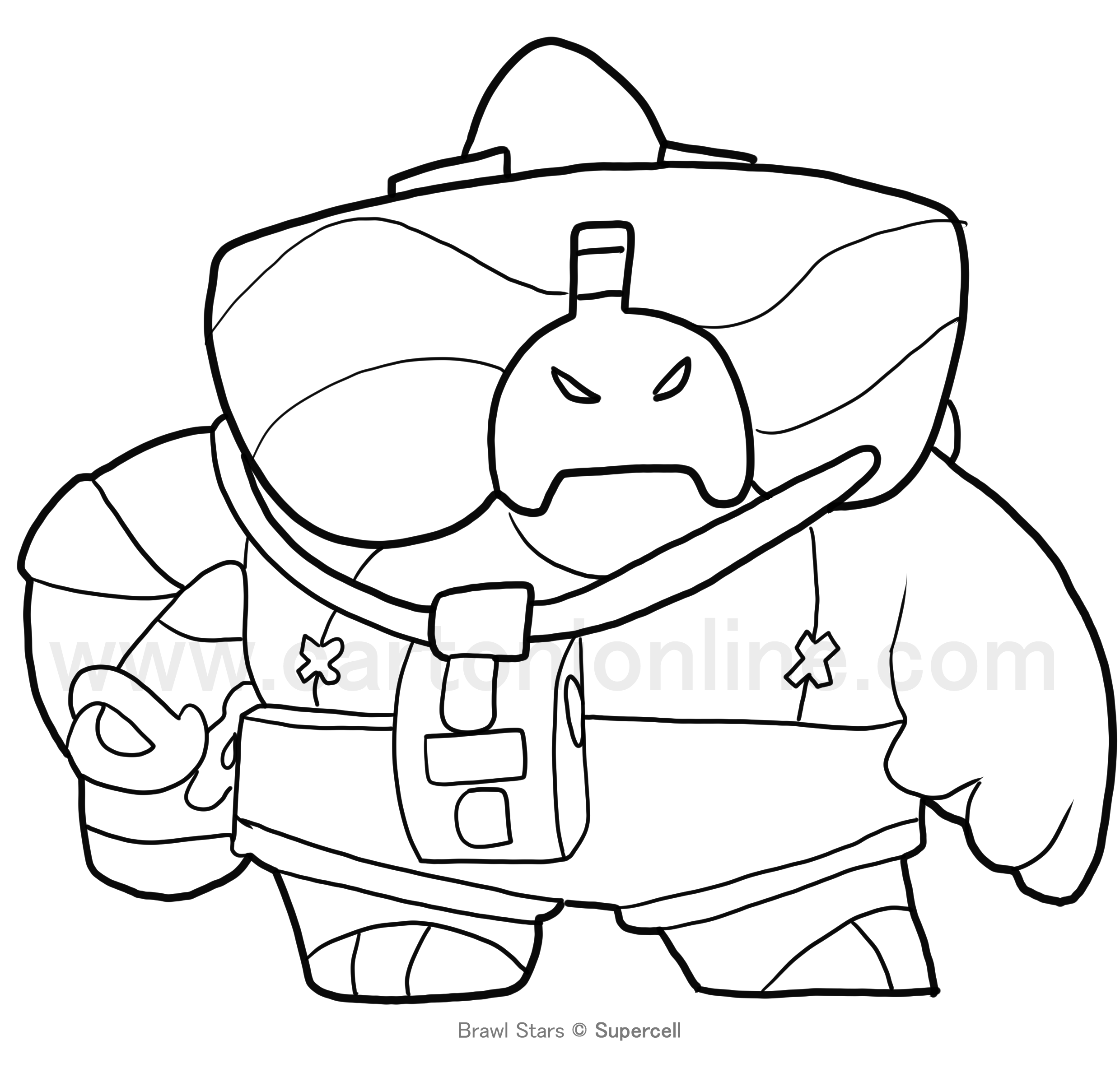 Desenho de Buzz de Brawl Stars para imprimir e colorir