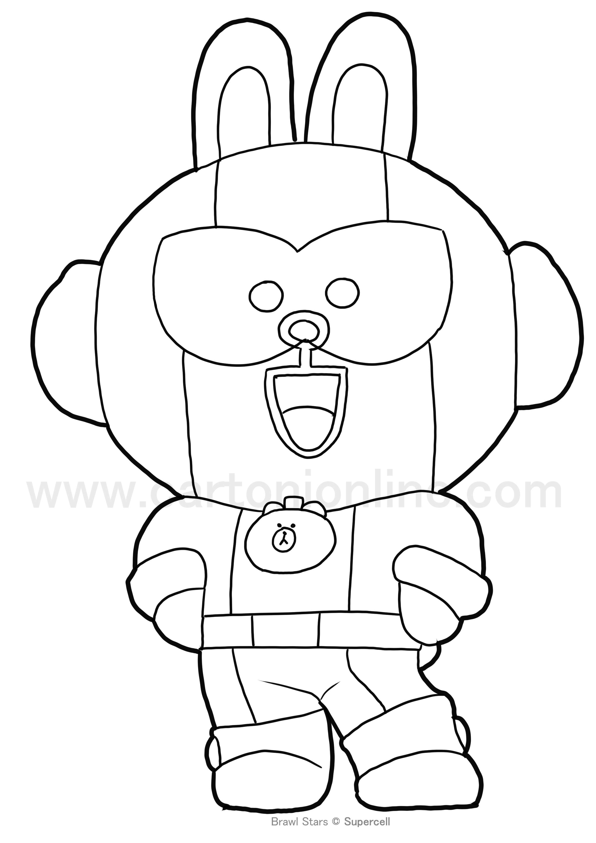 Cony Max from Brawl Stars coloring page to print and coloring