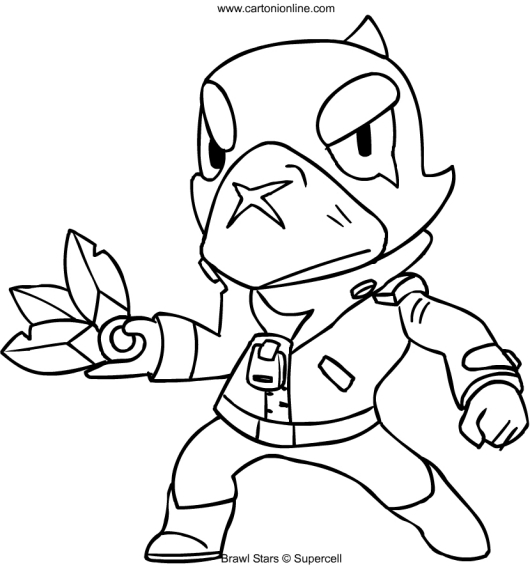 Crow of Brawl Stars coloring page to print and color