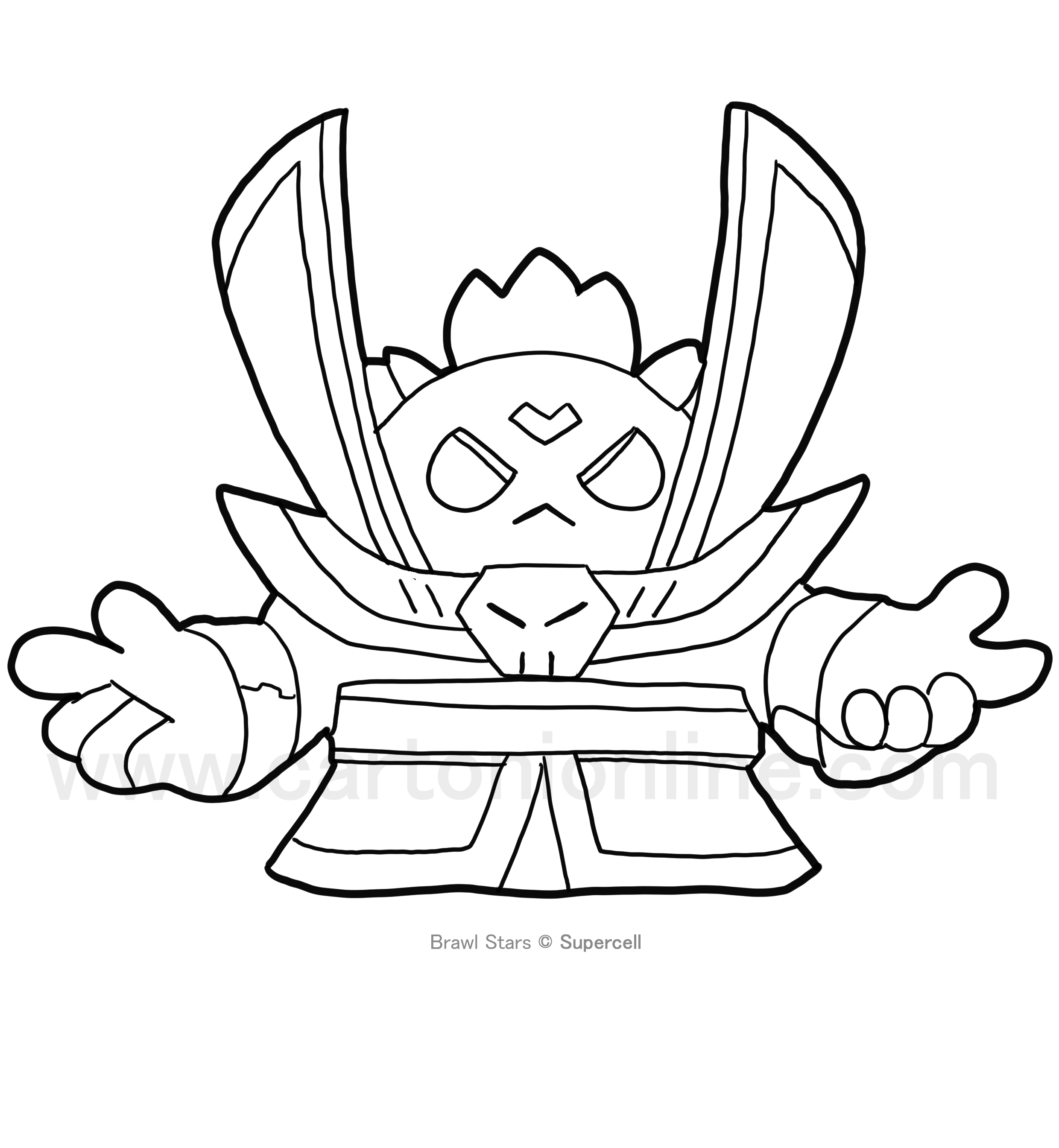 Dark Lord Spike from Brawl Stars coloring page to print and coloring