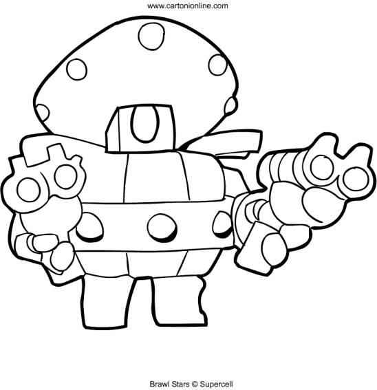 Darryl from Brawl Stars coloring page to print and coloring