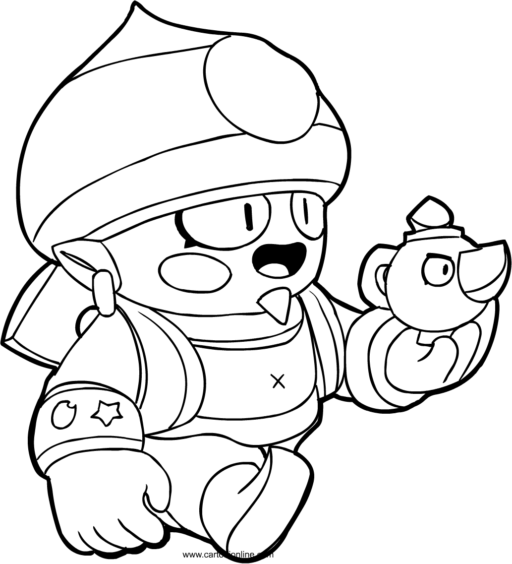 Gene from Brawl Stars coloring page to print and coloring