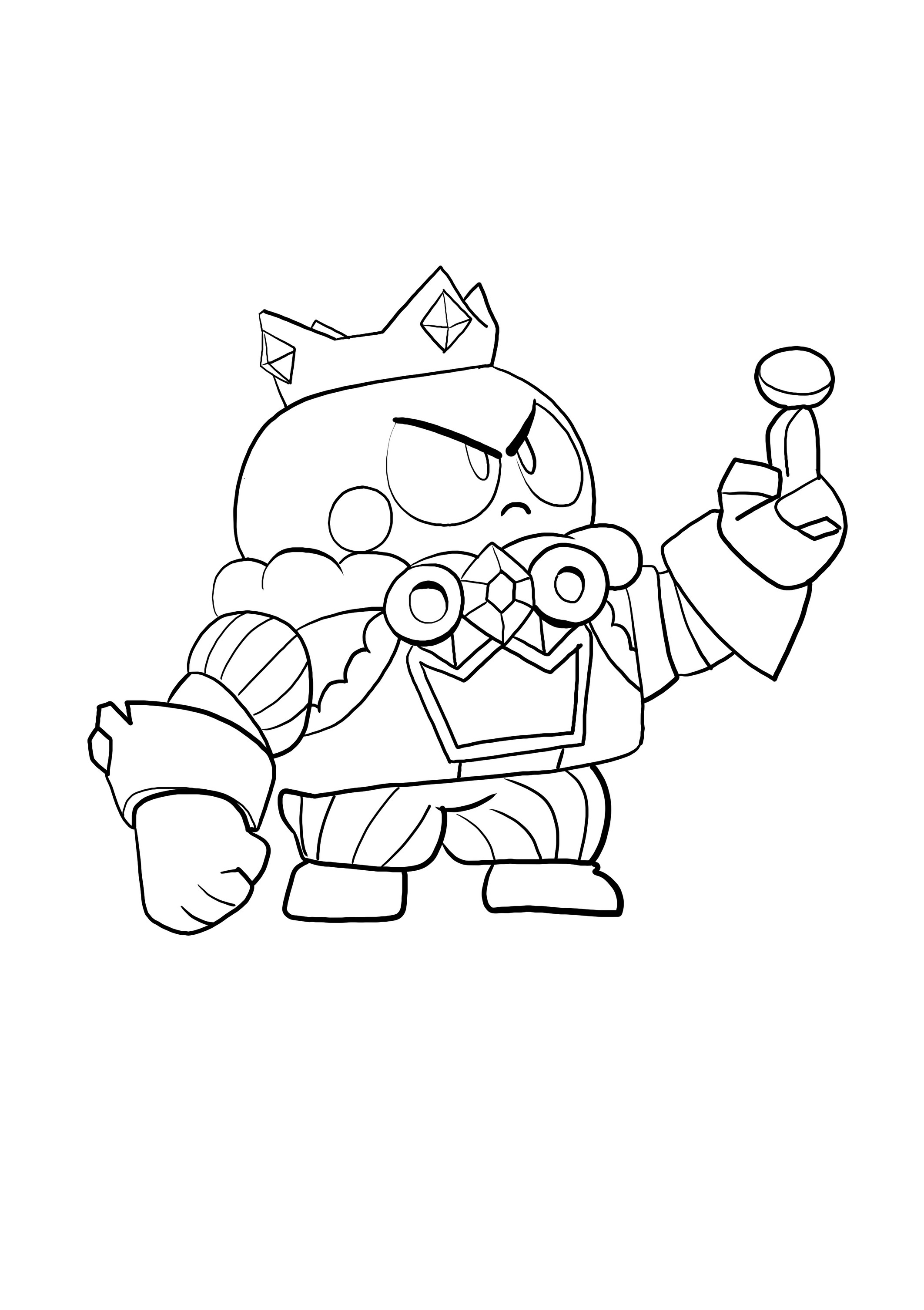 Dibujo de King Lou de Brawl Stars para imprimir y colorear