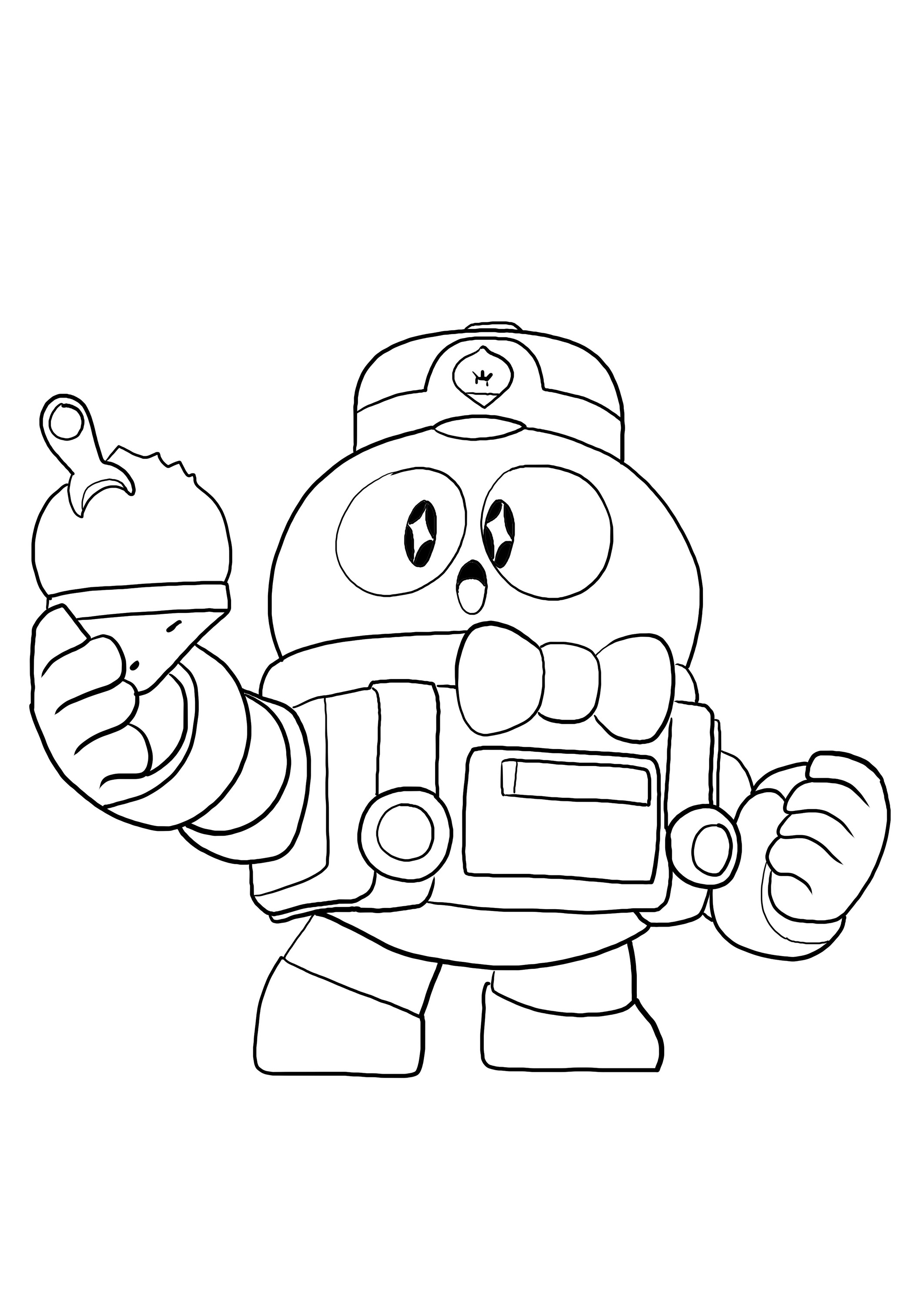 Lou from Brawl Stars coloring page to print and coloring