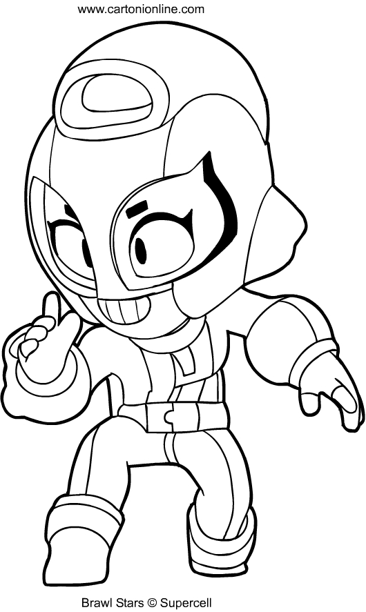 Max from Brawl Stars coloring page to print and coloring