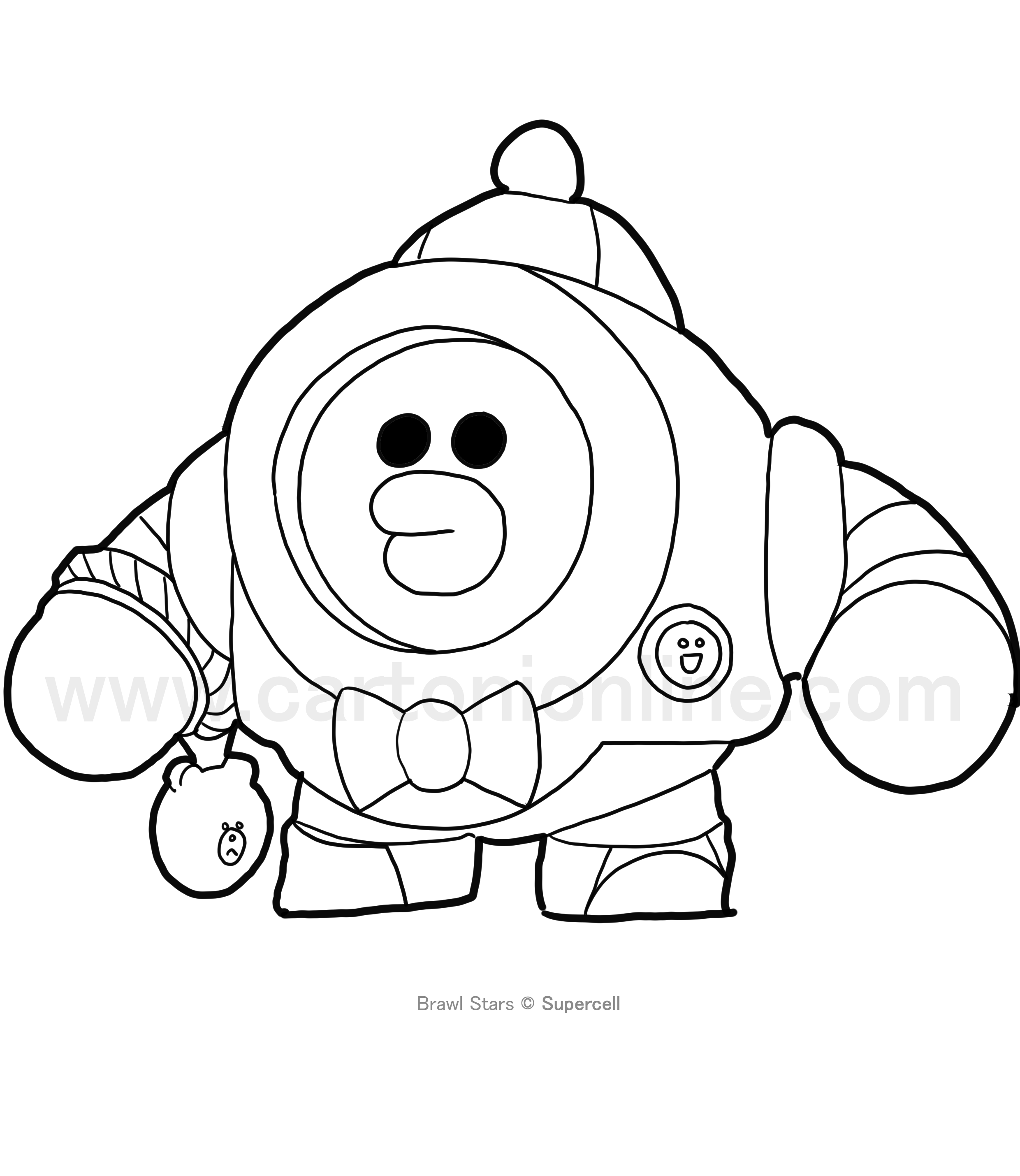 Sally Nani from Brawl Stars coloring page to print and coloring
