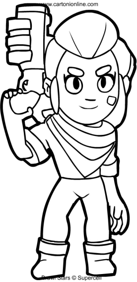 Shelly of Brawl Stars coloring page to print and color