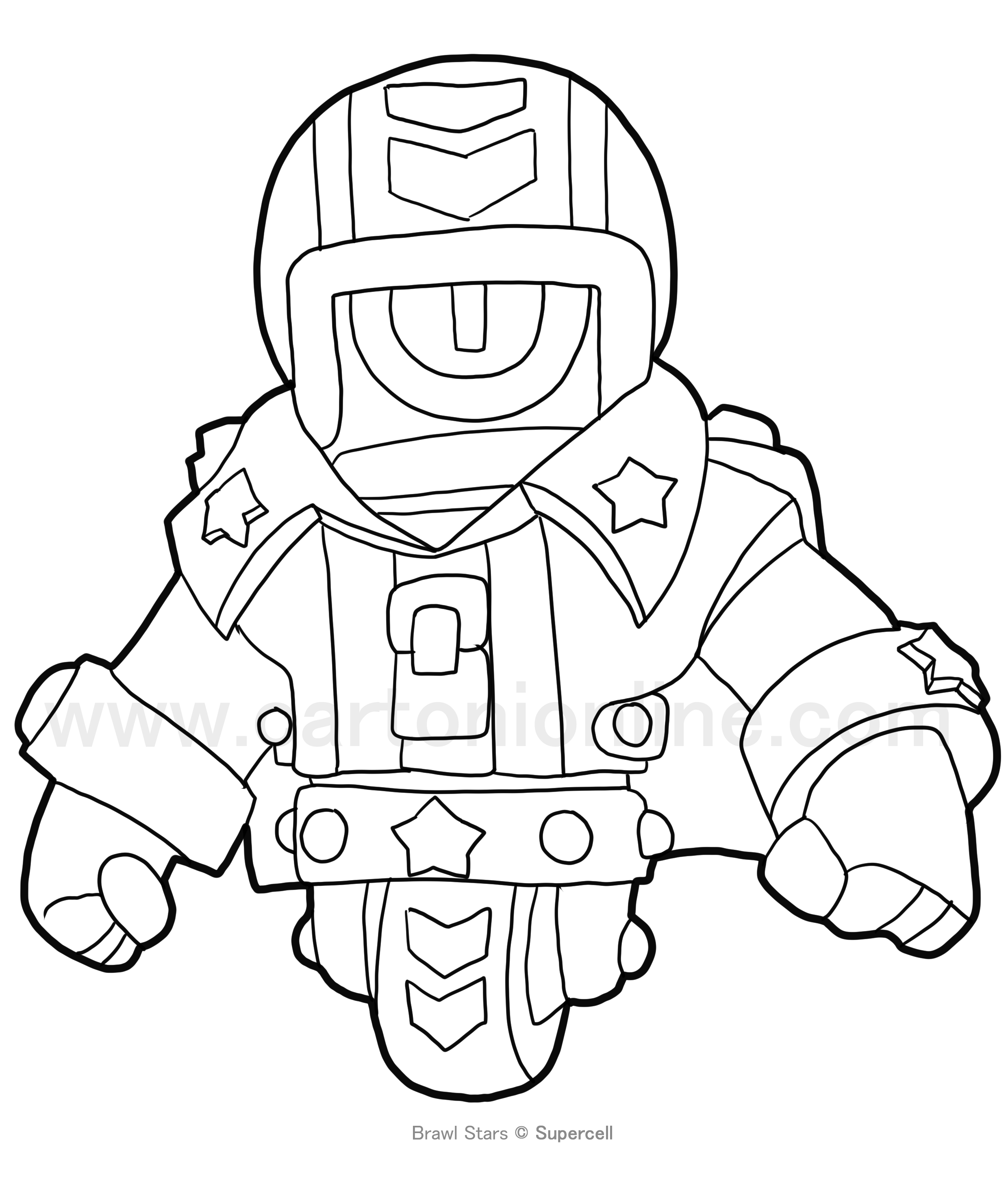 Desenho de Stu de Brawl Stars para imprimir e colorir