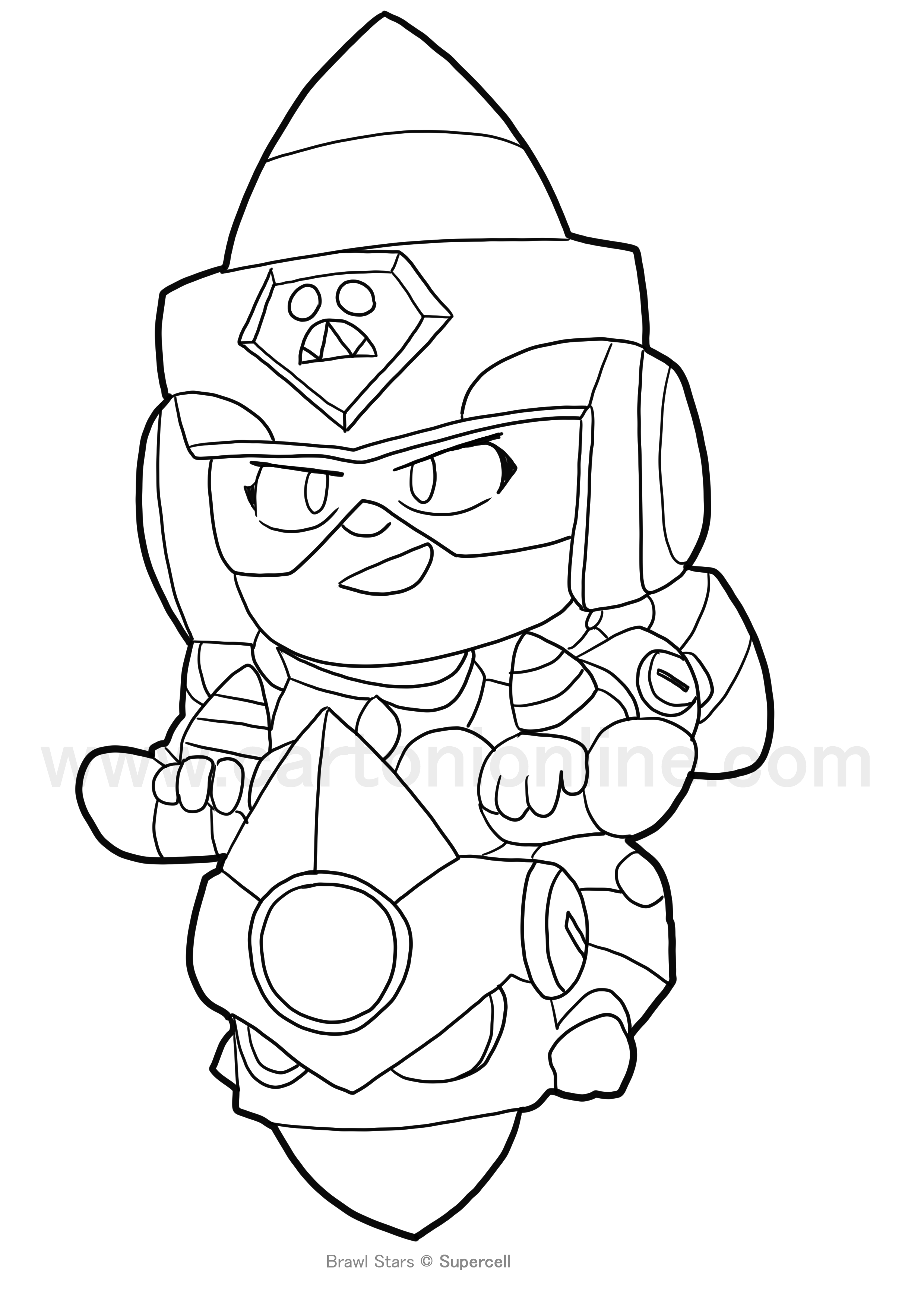Ultra Driller Jacky from Brawl Stars coloring pages to print and coloring