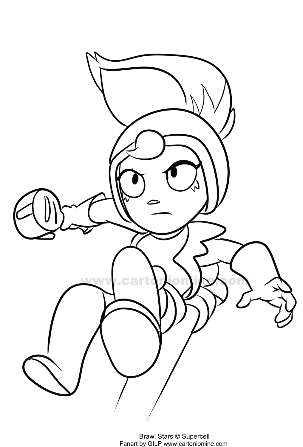 Janet 06 from Brawl Stars coloring pages to print and coloring