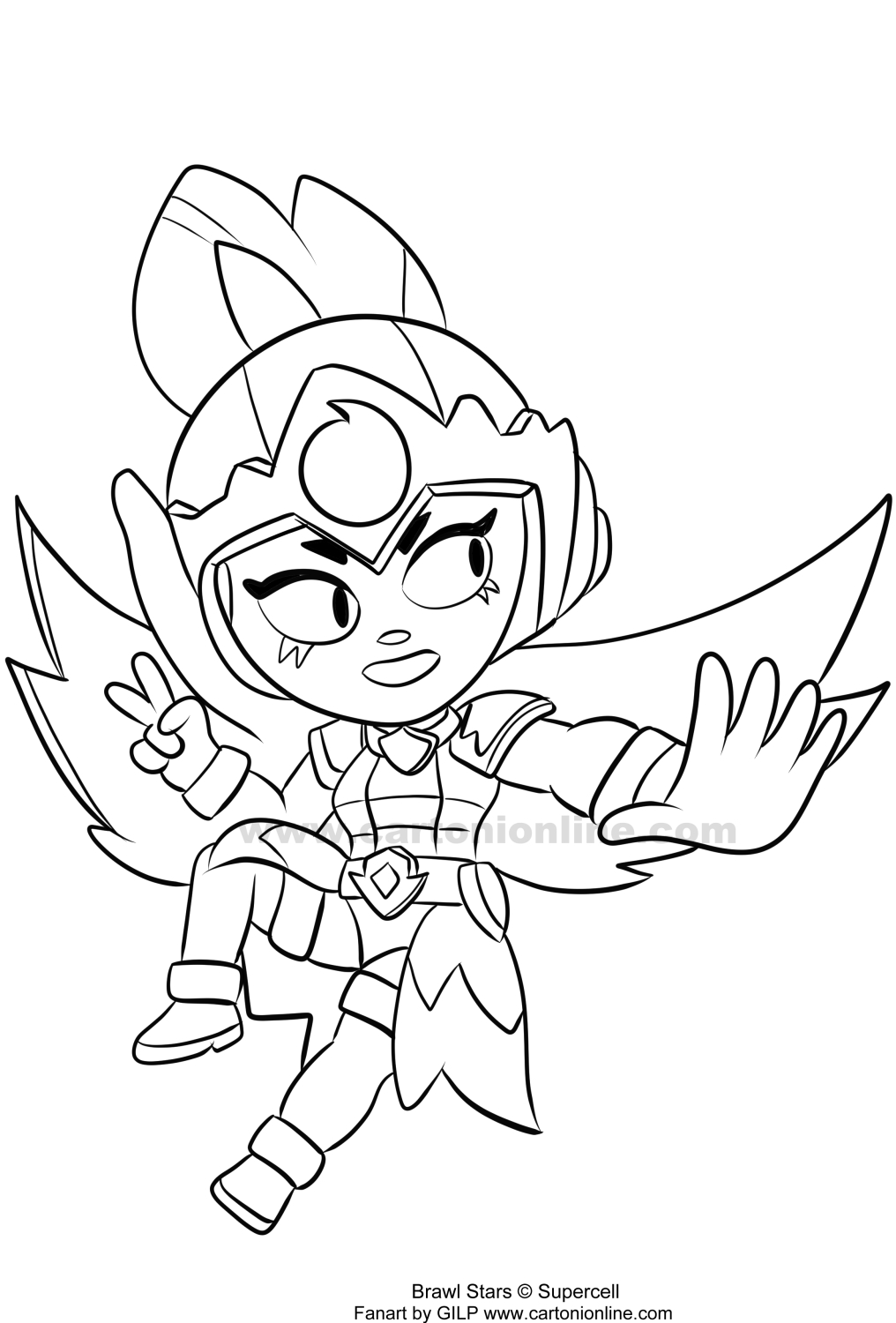 Janet 09 from Brawl Stars coloring pages to print and coloring