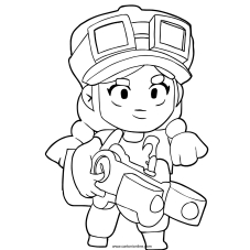 Brawl Stars Coloring Page - pam brawl stars colorear