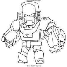 Brawl Stars Coloring Page - corvo mecha e boo brawl stars