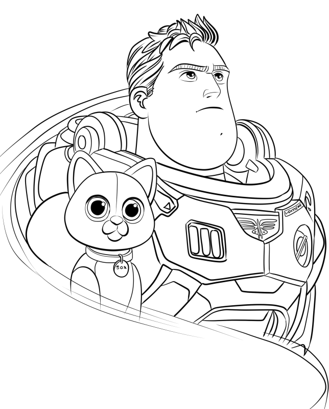 Dibujo de Buzz Lightyear 01 de Lightyear - La verdadera historia de Buzz para imprimir y colorear