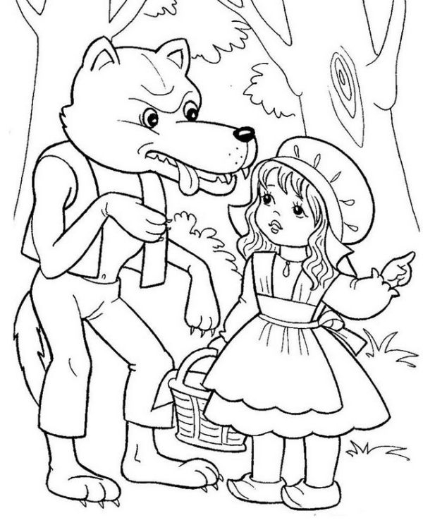 Drawing 12 from Little Red Riding Hood coloring page to print and coloring