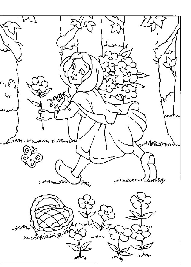Desenho 16 de Capuchinho Vermelho para imprimir e colorir