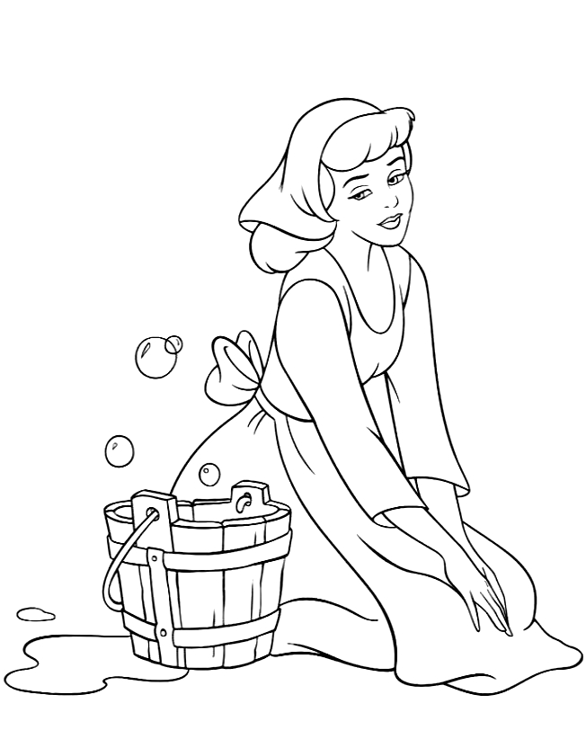 Drawing 6 from Cinderella coloring page to print and coloring