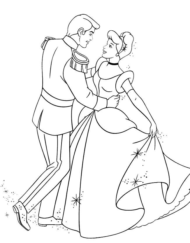 Drawing 11 from Cinderella coloring page to print and coloring