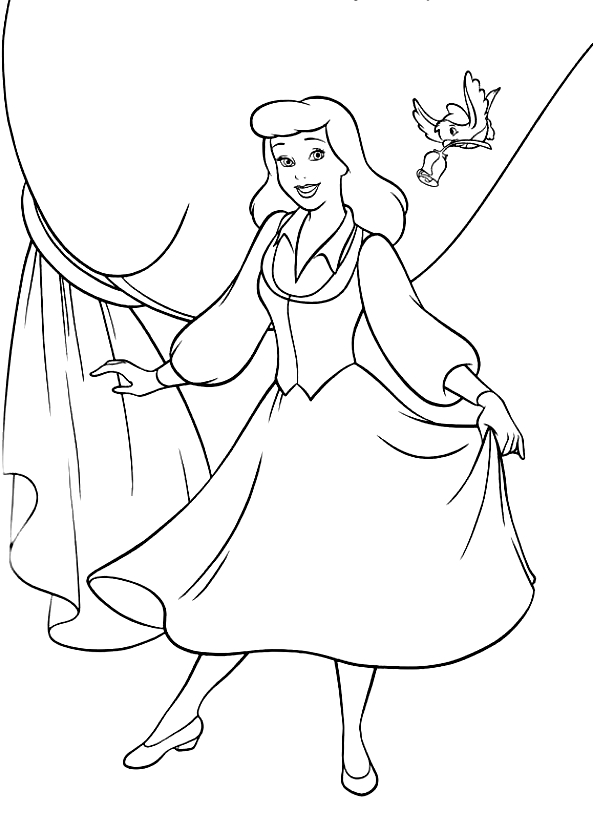 Drawing 12 from Cinderella coloring page to print and coloring