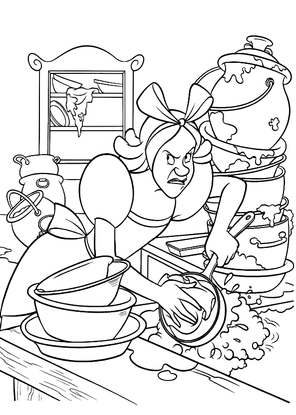 Drawing 18 from Cinderella coloring page to print and coloring