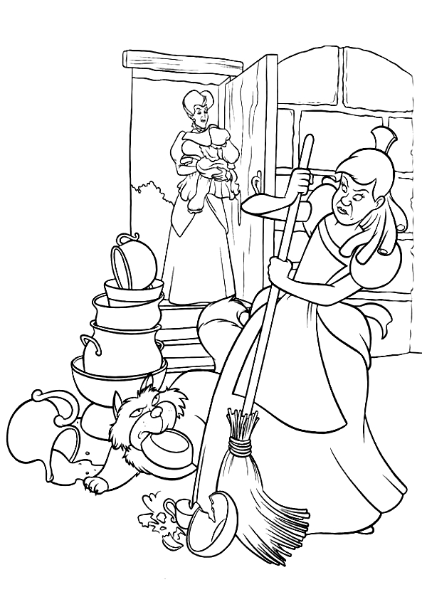 Drawing 19 from Cinderella coloring page to print and coloring