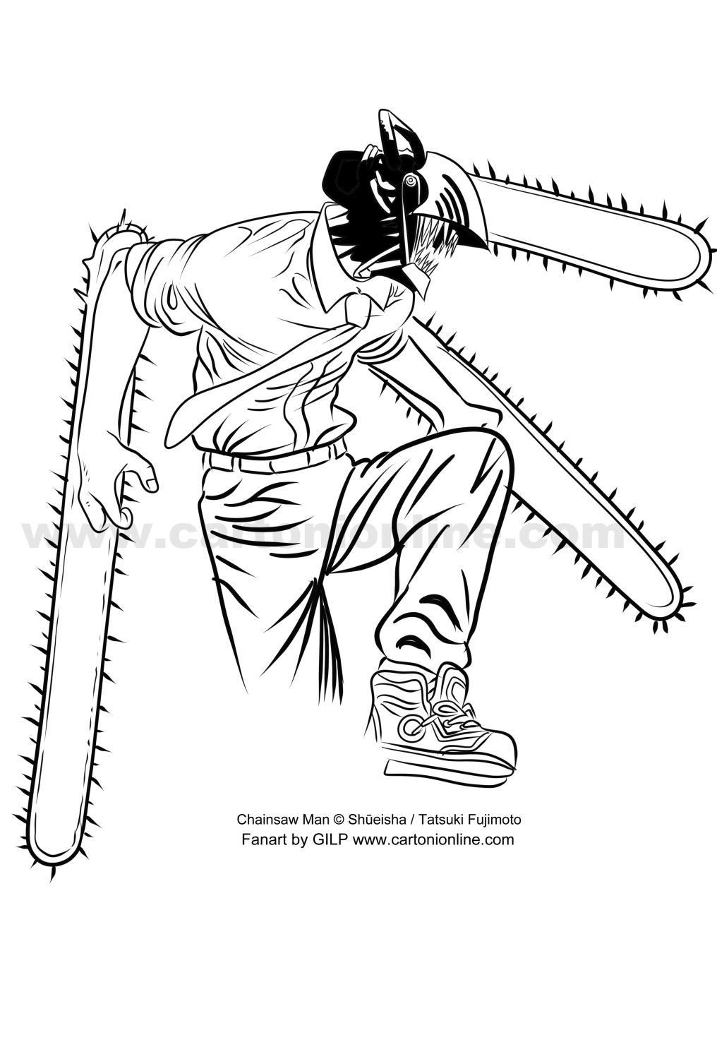 Coloriage de Chainsaw Man de Chainsaw Man  imprimer et colorier