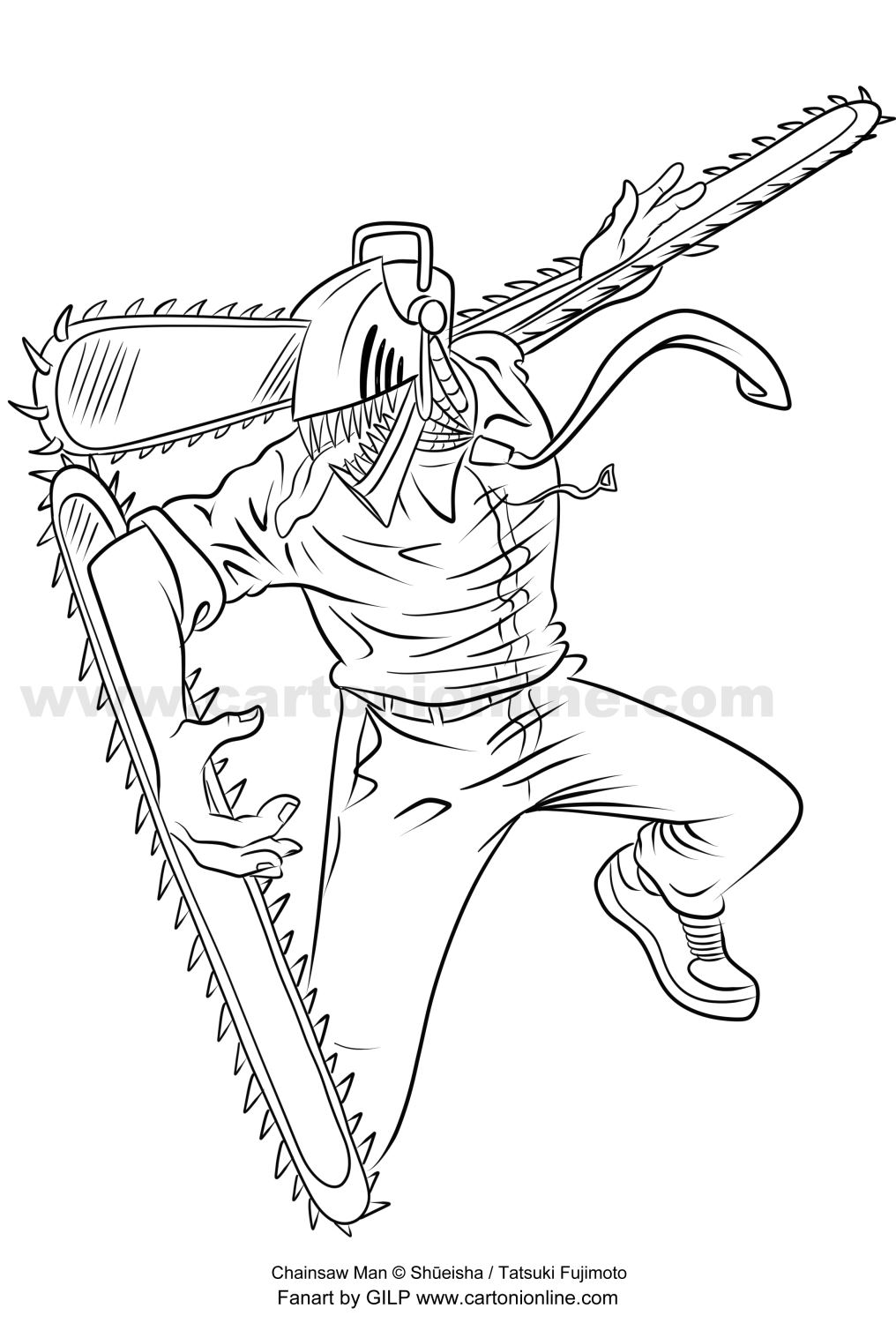Desenhos de Chainsaw Man para colorir 
