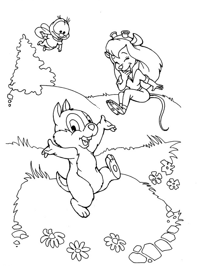 Drawing 4 from Chip and Dale coloring page to print and coloring