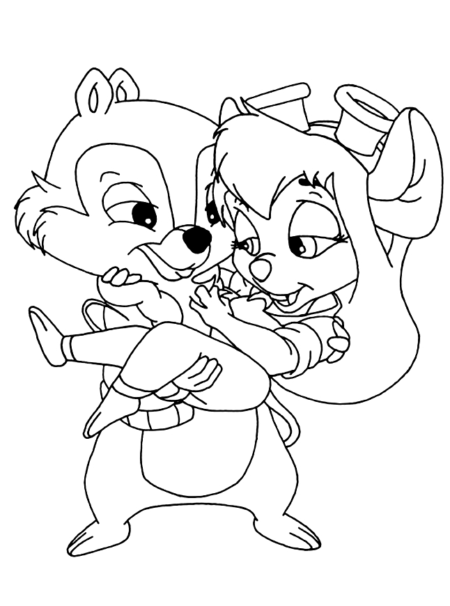 Drawing 24 from Chip and Dale coloring page to print and coloring