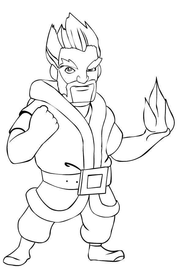 Coloriage de Ice Wizard de les Clash Royale  imprimer et colorier