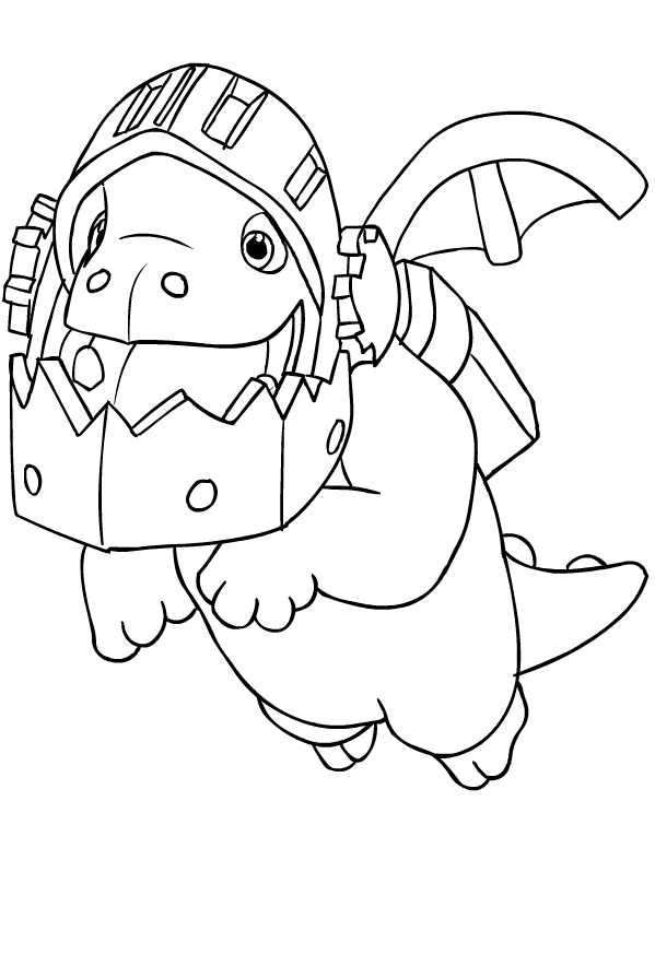 Coloriage de Inferno Dragon de les Clash Royale  imprimer et colorier