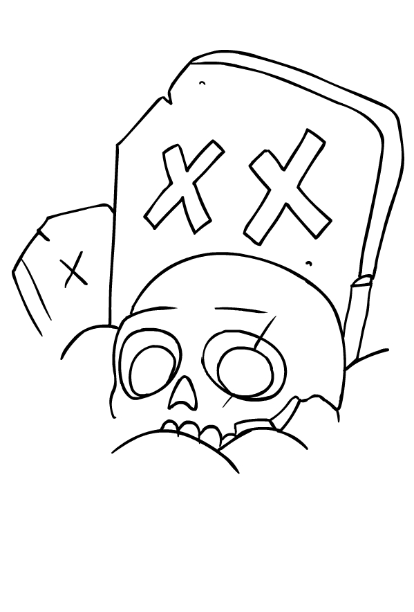 Graveyard from Clash Royale coloring pages to print and coloring