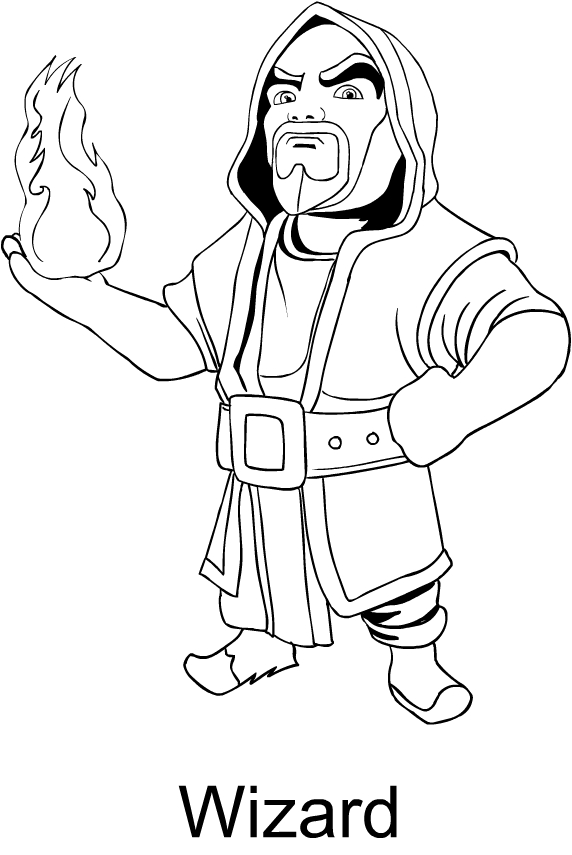 Wizard from Clash of Clans coloring page to print and coloring