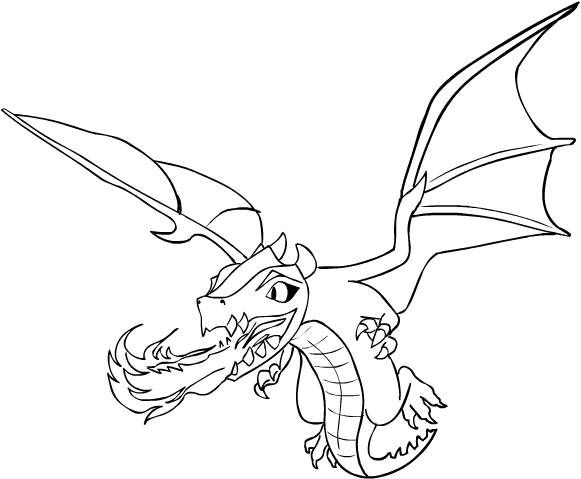 Dragon from Clash of Clans coloring page to print and coloring