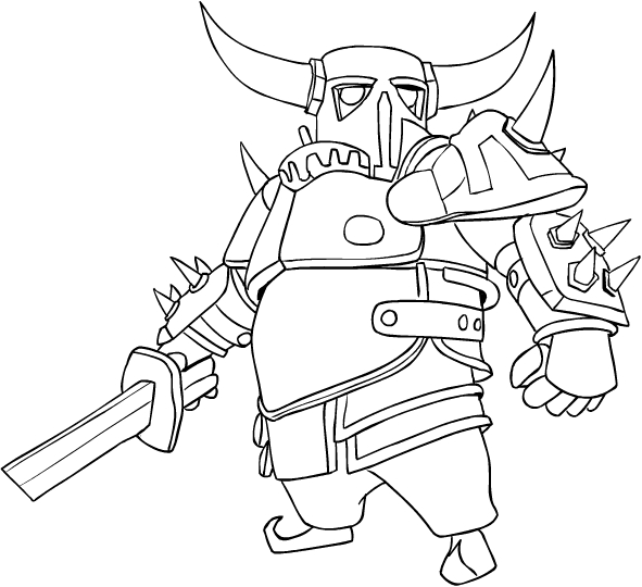 PEKKA of Clash of Clans to print and color