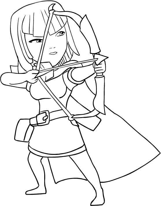 Archer from Clash of Clans coloring pages to print and coloring