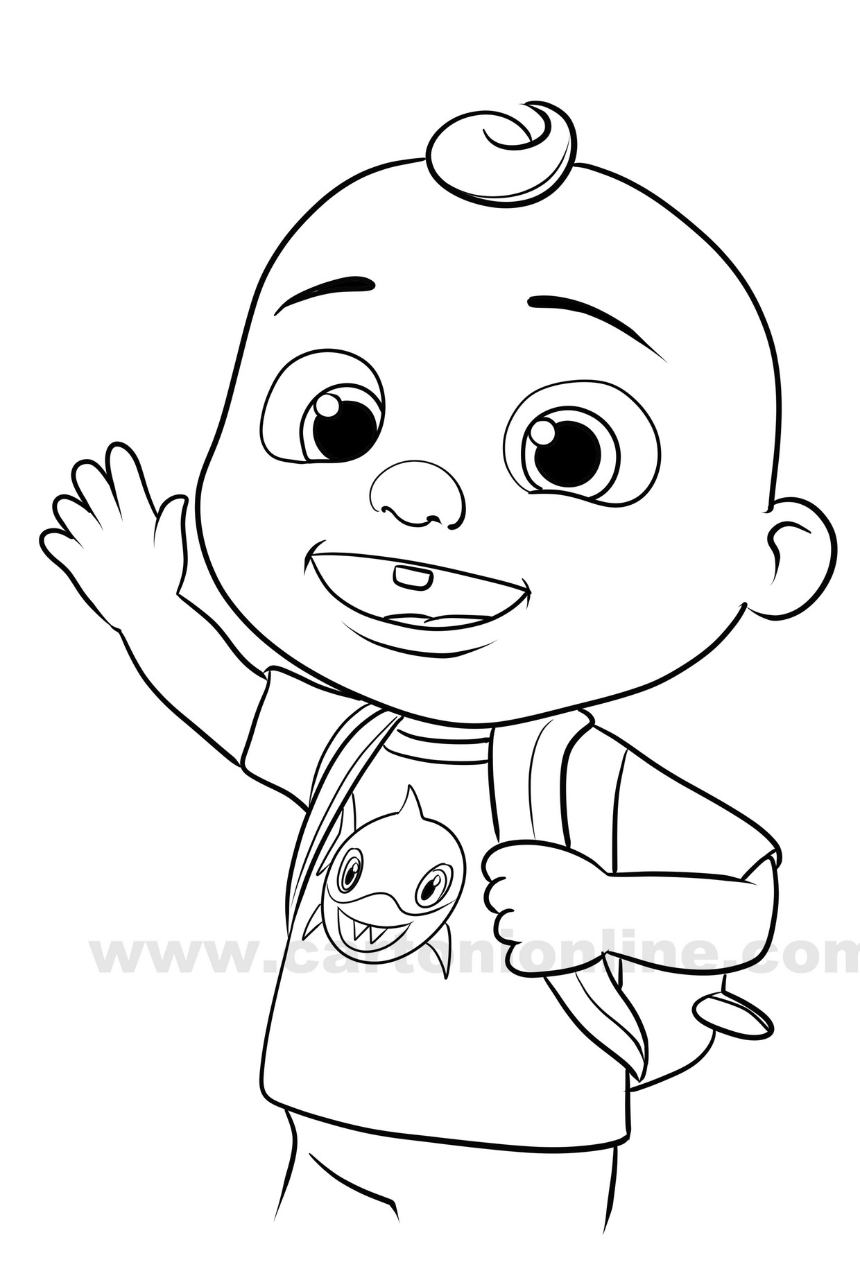 J.J. Cocomelon coloring page to print and coloring