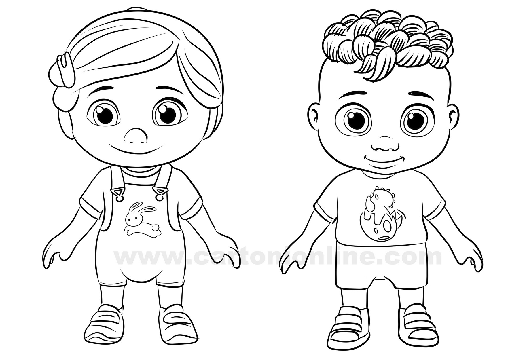 Desenho de Nina, Cody de Cocomelon para imprimir e colorir