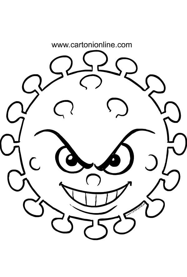 Desenho 1  de Coronavirus para imprimir e colorir