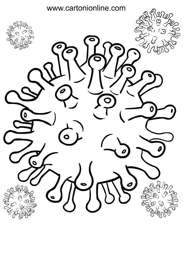 Desenho de Coronavirus para imprimir e colorir