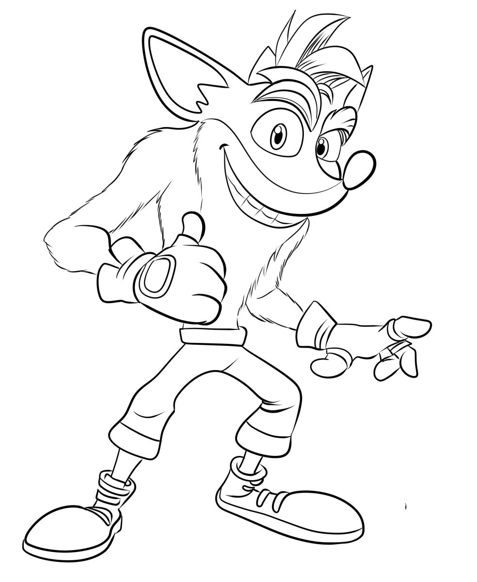 Dibujo 03 de Crash Bandicoot para colorear