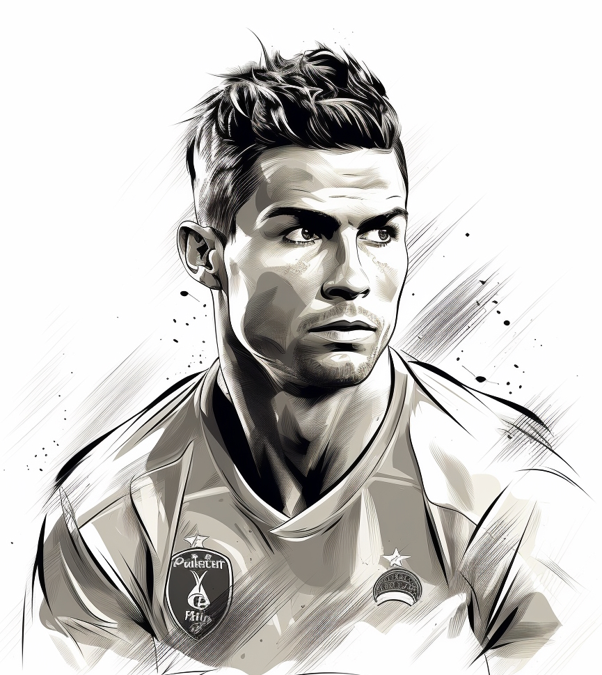 Cristiano Ronaldo 05 teckning av Cristiano Ronaldo att trycka och färglägga