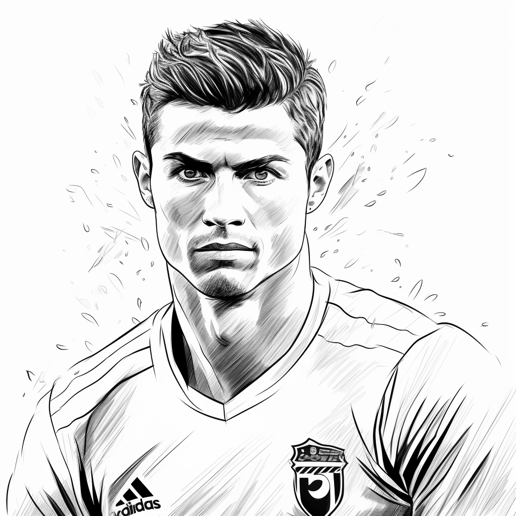 Dibujo 10 de Cristiano Ronaldo para imprimir y colorear