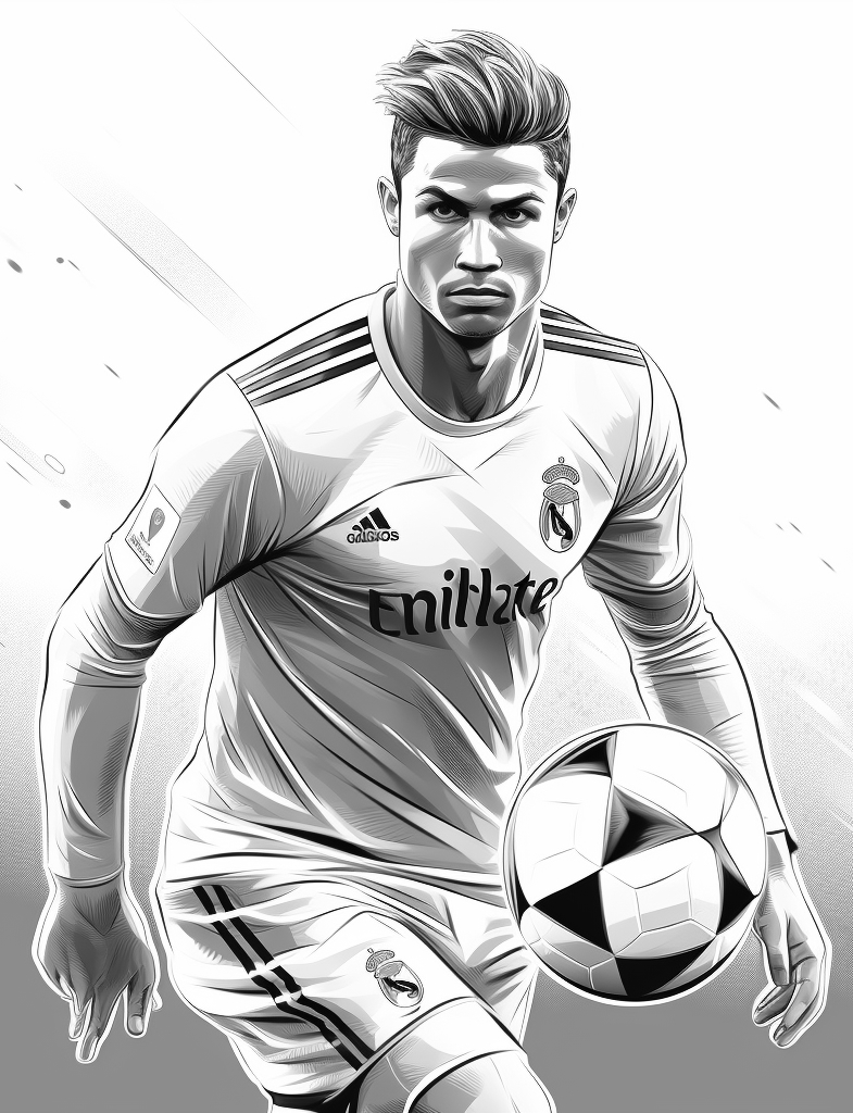 Dibujo 11 de Cristiano Ronaldo para imprimir y colorear