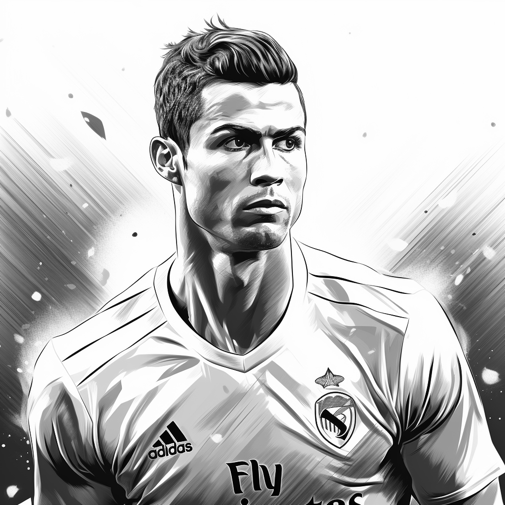 Dibujo 13 de Cristiano Ronaldo para imprimir y colorear