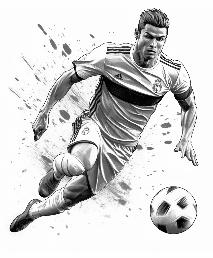Cristiano Ronaldo 19 desen pentru imprimare și culoare
