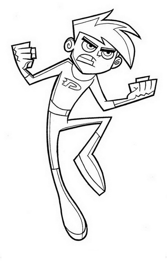 Danny Phantom 1 dibujo para imprimir y colorear